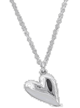 自营 925 纯银 Mimi & Max 心形吊饰项链 - 16.5+1 英寸 - 白色