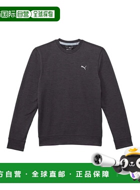 自营Boys PUMA Sweatshirt Heather Black Stretch Crew Neck Lon