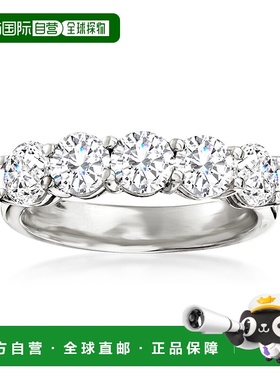 自营 Ross-Simons 14 克拉白金 5 石钻石戒指 - 白色 美国奥莱直