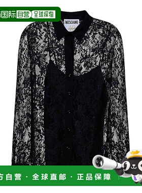 1h可退 香港直邮MOSCHINO 女士衬衫 21404614555 AW2024 黑色 Lac