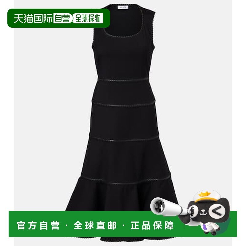 1h可退 香港直邮alaia 女士 皮革边羊毛中长连衣裙 black黑色 舒,女装/女士精品,连衣裙,淘宝优惠券,粉丝福利购,淘宝优惠卷