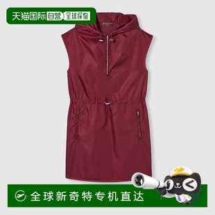 歐洲直郵Gucci 連帽連 女士安可拉紅尼龍華達(dá)呢金屬Gucci短袖 古馳