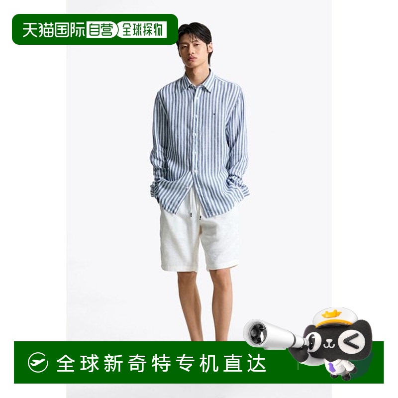韩国直邮tommy hilfiger  衬衫亚麻条纹麻衬衫