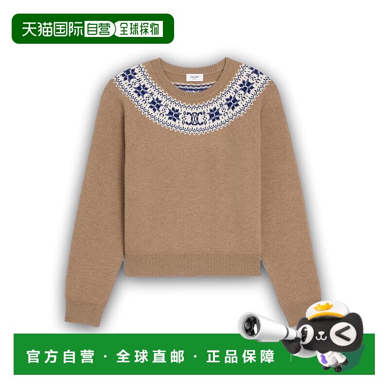 香港直邮CELINE 女士针织衫 RY0HM0N8204FG AW2025 棕色 羊绒羊毛
