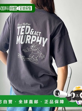 1h可退 日本直邮FIRST MOOD女士猫咪图案宽松街头风T恤 208822