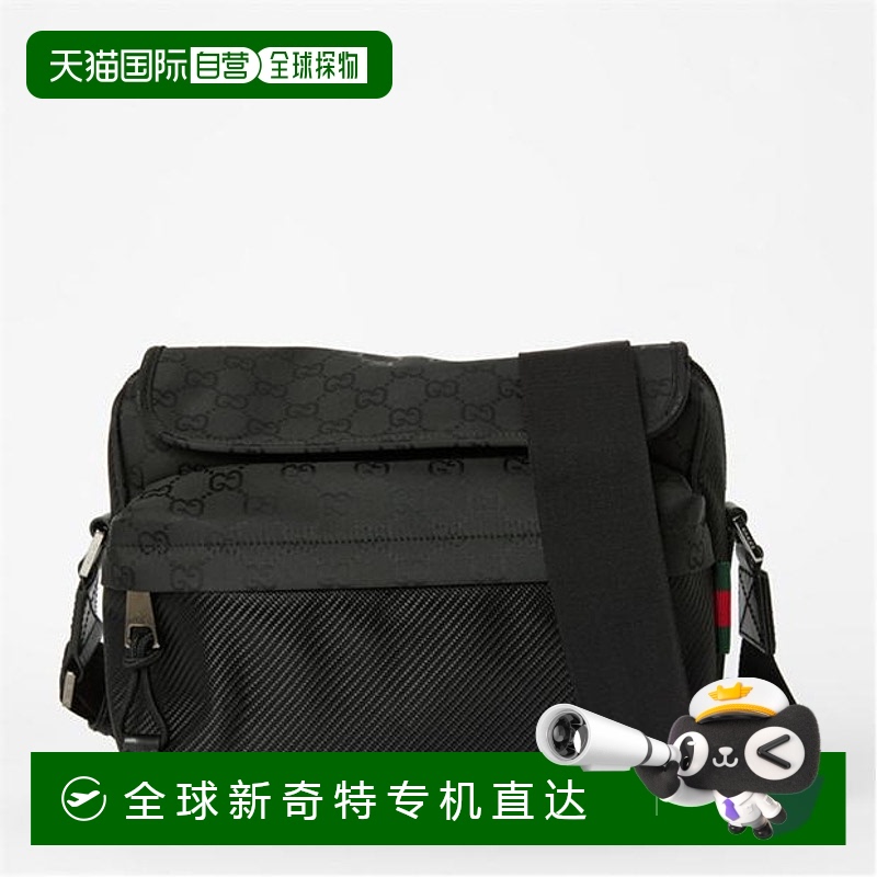 1h可退 香港直邮Gucci 古驰 男士 GG Sn53 尼龙包包 black黑色 舒