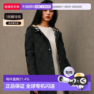 条纹Logo徽标长款 欧洲直邮Burberry博柏利经典 连帽棉服 自营