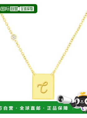 savvy cie jewels18K 镀金纯银项链，镶嵌 CZ - 黄色-c 【美国奥