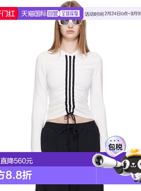1h可退 香港直邮潮奢 Y-3 女士 白色 Fitted Cinch 长袖 T 恤 KD4