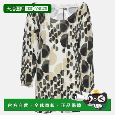 自营Marina Rinaldi Multicolor Jersey Neck Scoop 3/4 Sleeve S