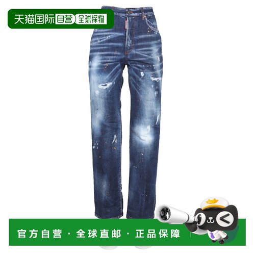 香港直邮DSQUARED2 女士休闲裤 S72LB0565 AW2022 蓝色