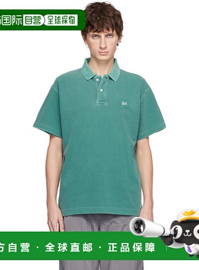1h可退 香港直邮潮奢 Erl 男士 绿色褪色 Polo 衫 ERL11T005