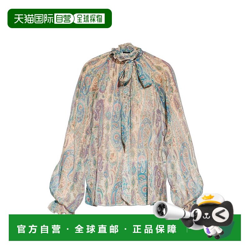 1h可退 Etro 艾特罗 女士 絲巾裝飾長袖襯衫 WRJA015799S长袖