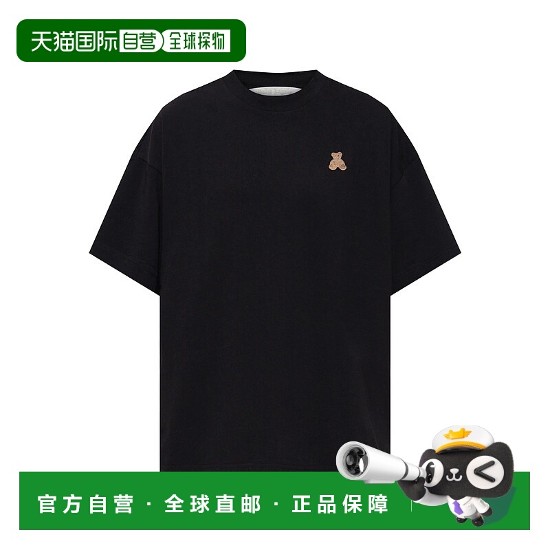 1h可退 香港直邮潮奢 Palm Angels 棕榈天使 女士 黑色棉质T恤 PW