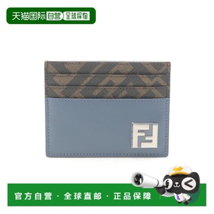 日本直邮中古Fendi芬迪男S级99新card case卡包牛皮卡包蓝色
