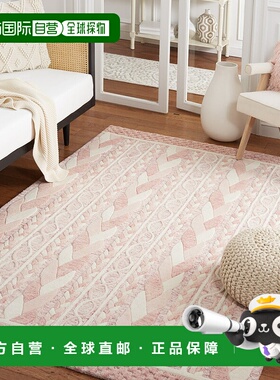 自营safaviehMetro Hand Made Area rug, Pink / Ivory Contempor