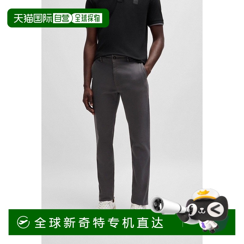 欧洲直邮HUGO BOSS雨果BOSS ORANGE弹力棉缎修身斜纹棉布裤