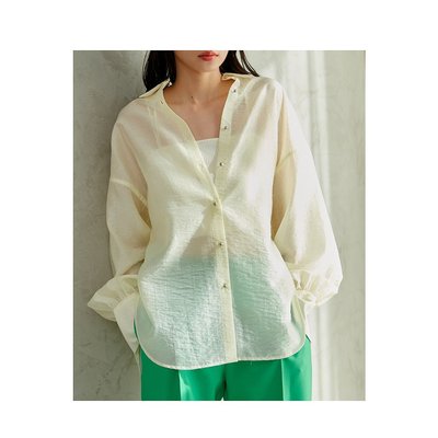 日本直邮VIS 女士金属钮扣简约透视衬衫 2024ABVH34040