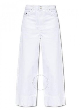 Ganni 亮白色牛仔高腰九分牛仔裤 J1266-151
