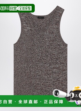 香港直邮Prada 普拉达 男士 罗纹图案背心上衣(蓝色/棕色) UMT528