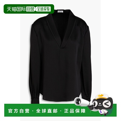 1h可退 香港直邮潮奢 Simkhai 女士 缎面绉纱衫 1242014QBLACK