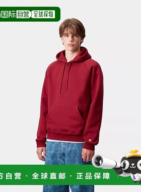 自营欧洲直邮Carhartt Wip 男士红色棉/涤纶卫衣帽衫连帽衫