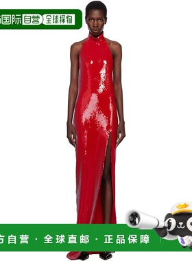 1h可退 香港直邮潮奢 Balmain 巴尔曼 女士 红色 Long Sequin Hal