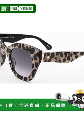 自营 Kate Spade女式49毫米黑色太阳镜-黑色 美国奥莱直发