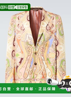 1h可退 香港直邮Etro 艾特罗 男士 印花西装外套 orange橙色 舒适