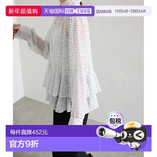 1h可退 日本直邮SLOBE IENA 女装 波点雪纺荷叶边衬衫 2505191250