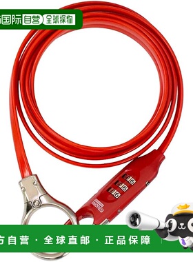 【日本直邮】Gorix 自行车锁 钥匙钢丝锁表盘式1800mm红色GX-3001