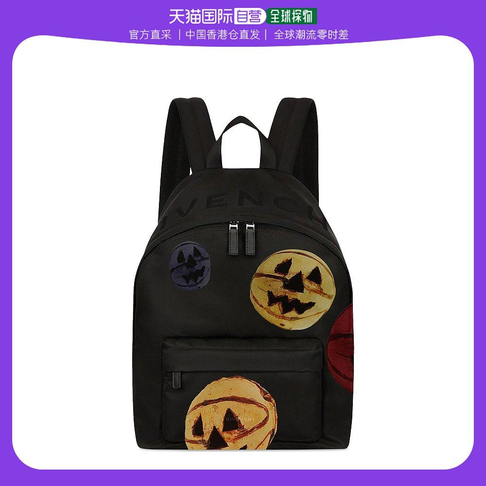 香港直邮GIVENCHY 男士黑色印花双肩包 BK508HK1K1 001