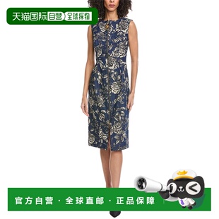 自营Oscar de la Renta Zip Front Stretch Denim Midi Dress - w