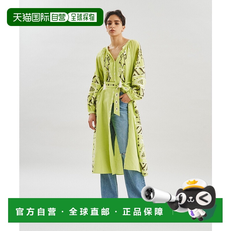 1h可退 日本直邮GRACE CONTINENTAL 女士东方风情刺绣长袍连衣裙