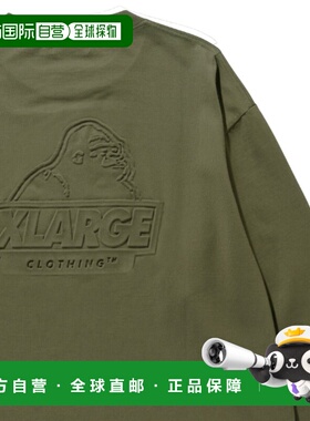 1h可退 日本直邮XLARGE男女同款立体压纹斜标长袖T恤 基础版型全