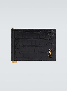 Saint Laurent 圣罗兰 男士 Cassandre 鳄鱼皮革感钱包 001124