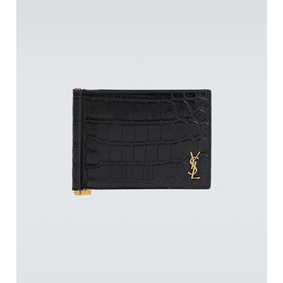 Saint Laurent 圣罗兰 男士 Cassandre 鳄鱼皮革感钱包 001124