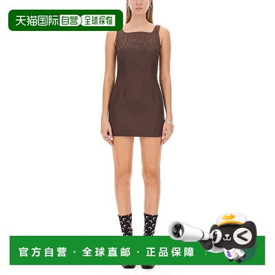 香港直邮Marine Serre 女士 幾何領口迷你無袖連身裙 WDR052CWOV0