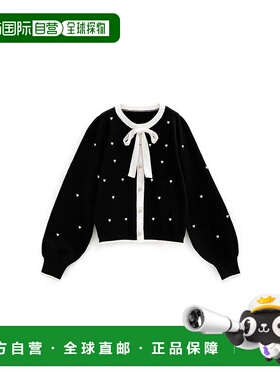 日本直邮日潮 GRL 心形刺绣蝴蝶结配色针织开衫上衣 TT020