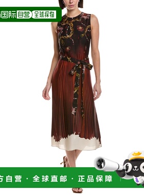 自营Marchesa Notte Printed Georgette Midi Dress - orange 美