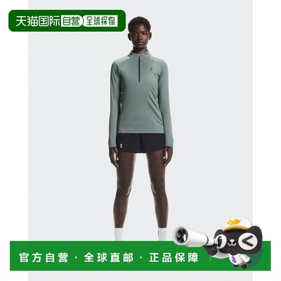 自营欧洲直邮ON昂跑 Climate系列女士橄榄绿聚酯纤维保暖吸汗上衣