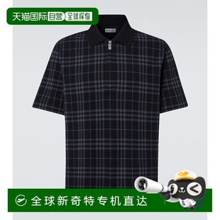 香港直邮潮奢 巴宝莉 1h可退 Burberry 男士 格纹棉混纺Polo衫