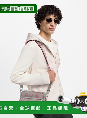 自营欧洲直邮LV/路易威登 Nil男士灰色帆布单肩包