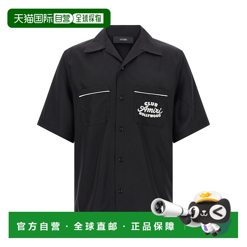 1h可退 香港直邮AMIRI 男士 Club 短袖襯衫 AMSTCA1194黑色