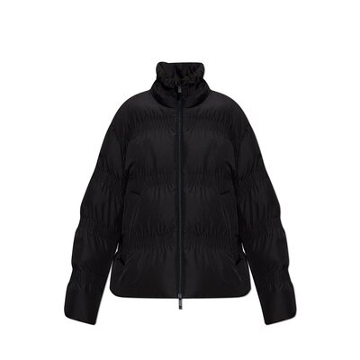 MONCLER 女士夹克 K20931A00084595HQ999 CO 黑色 褶皱短款羽绒服