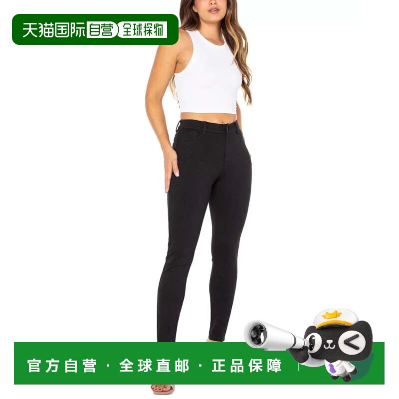 自营celebrity pink名人粉红色Ponte紧身裤女大三黑色弹力脚踝PAL