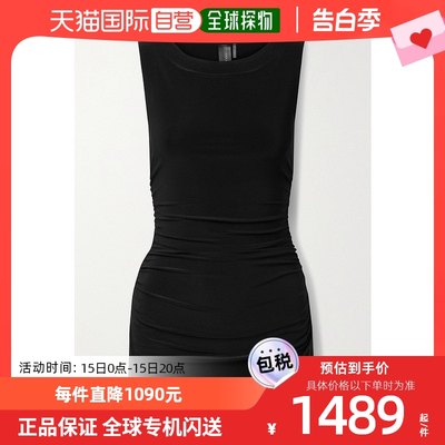 香港直邮潮奢 NORMA KAMALI 诺玛 卡玛丽 女士褶饰弹力平纹布迷你