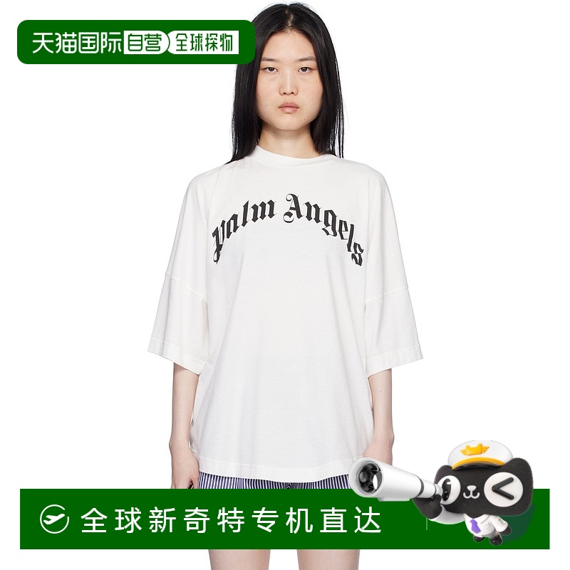 香港直邮潮奢 Palm Angels 棕榈天使 女士 白色 Curved Logo Loos