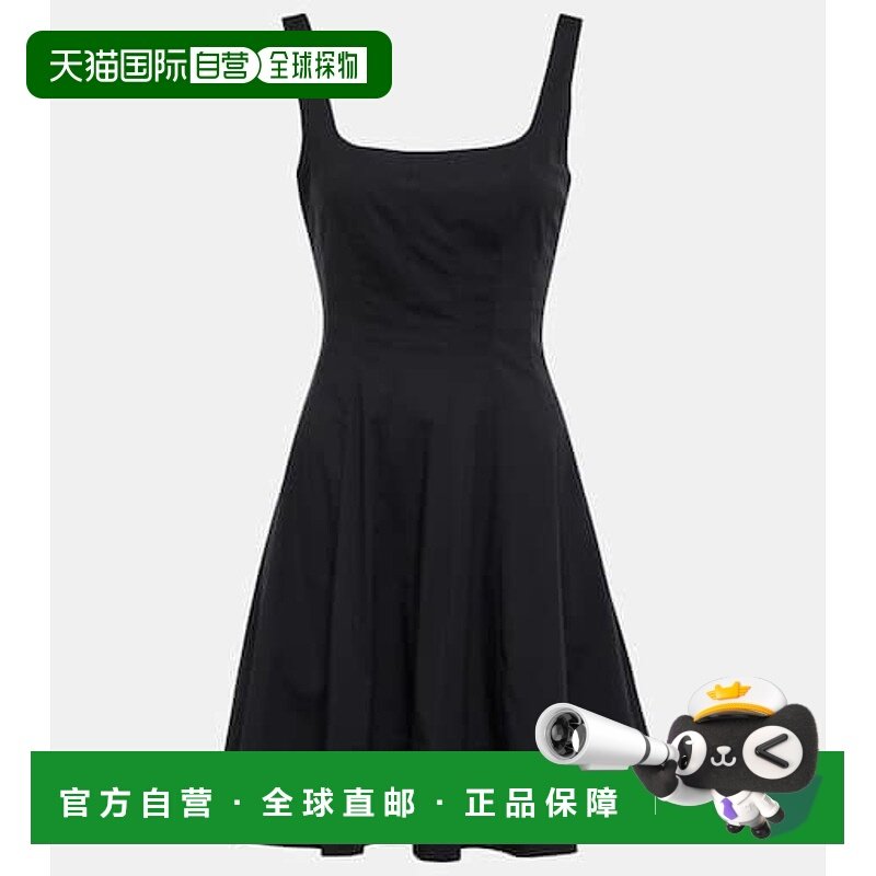 1h可退 香港直邮潮奢 Staud 女士 Wells 棉质迷你连衣裙 black黑