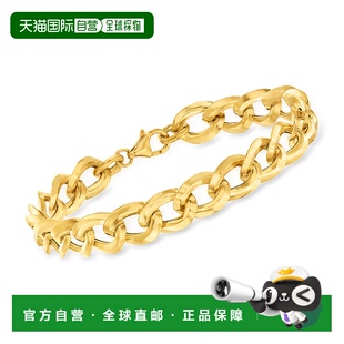 自营 Ross-Simons 意大利 18kt 黄金路缘链手链 - 8 英寸 美国奥